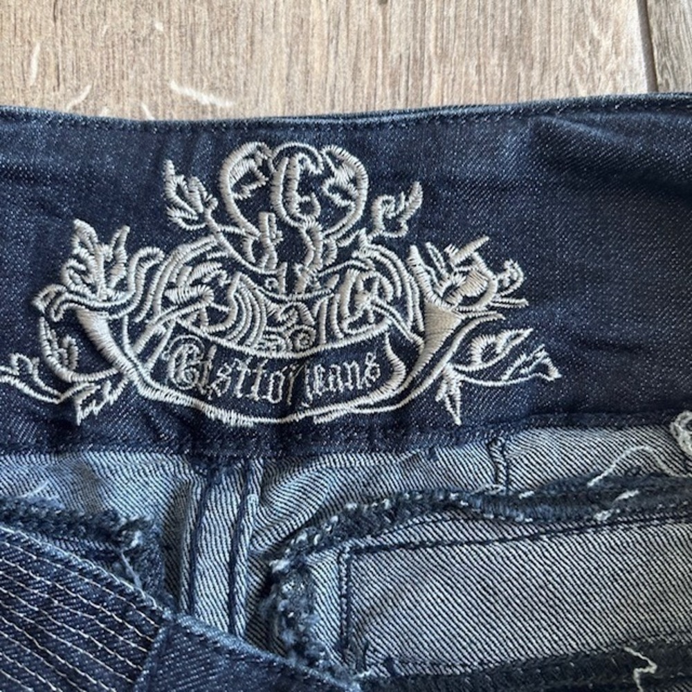 C'est Toi Jeans Womens 0 Dark Wash High Waisted Skinny Double Button Y2K B4183
